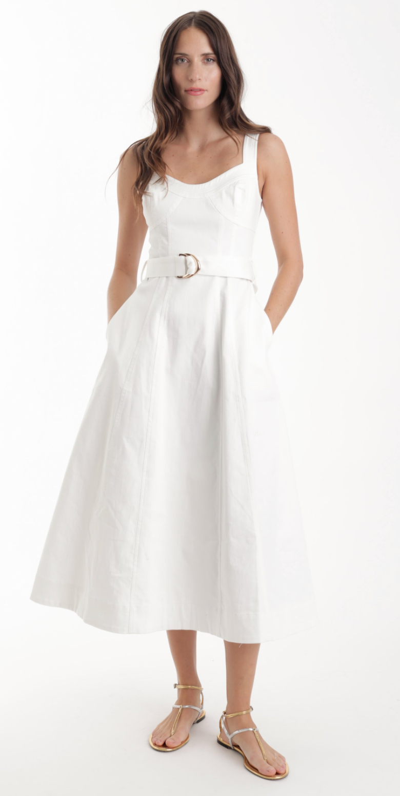 Noa Denim Dress in White