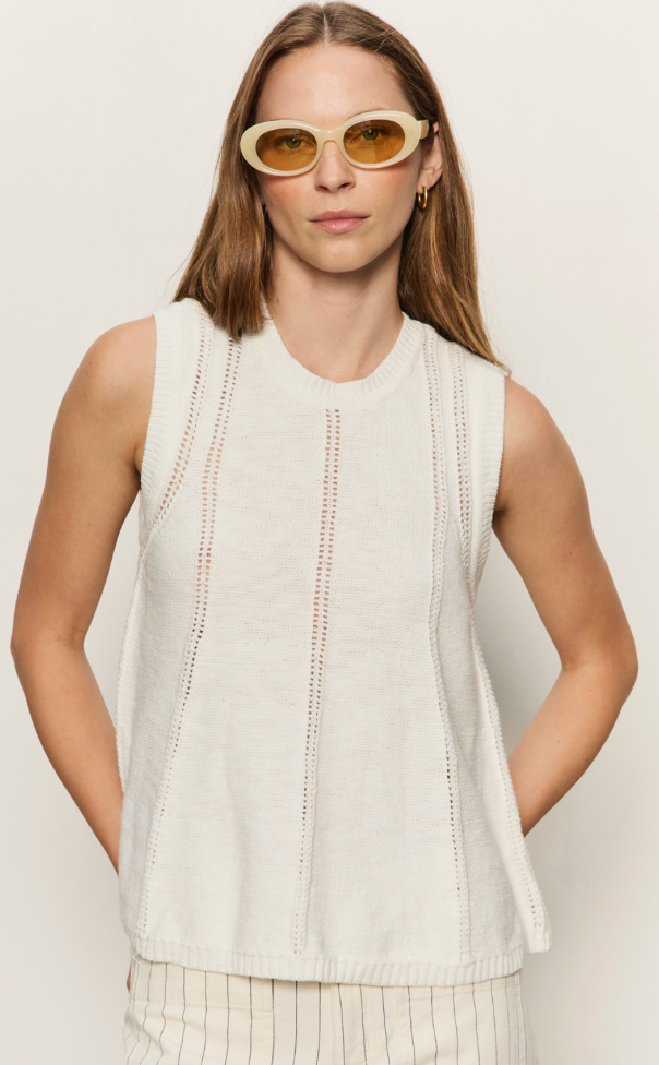 Easy Pointelle Shell in Chalk