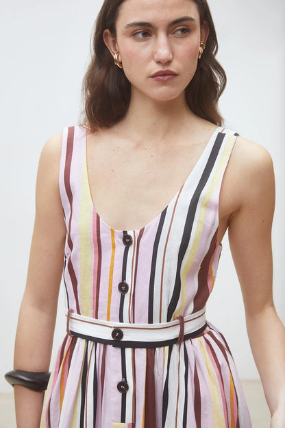 Carioca Dress in Long Flowing Stripes