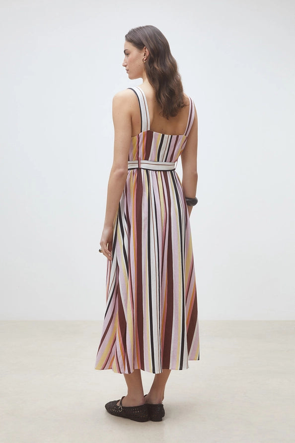 Carioca Dress in Long Flowing Stripes