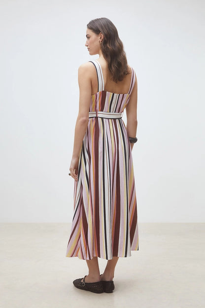Carioca Dress in Long Flowing Stripes