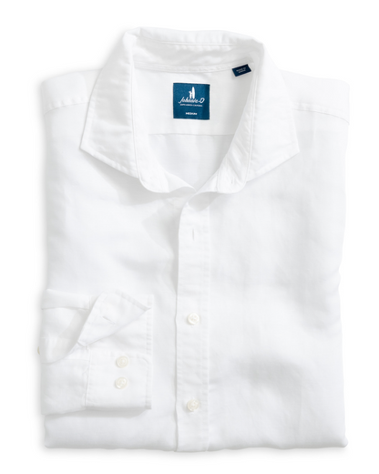 Linen Blend Button Down Shirt-McCarthy Solid