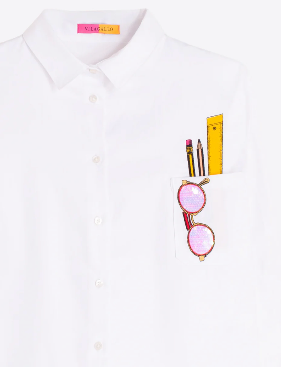 White Shirt With Embroidered Pocket