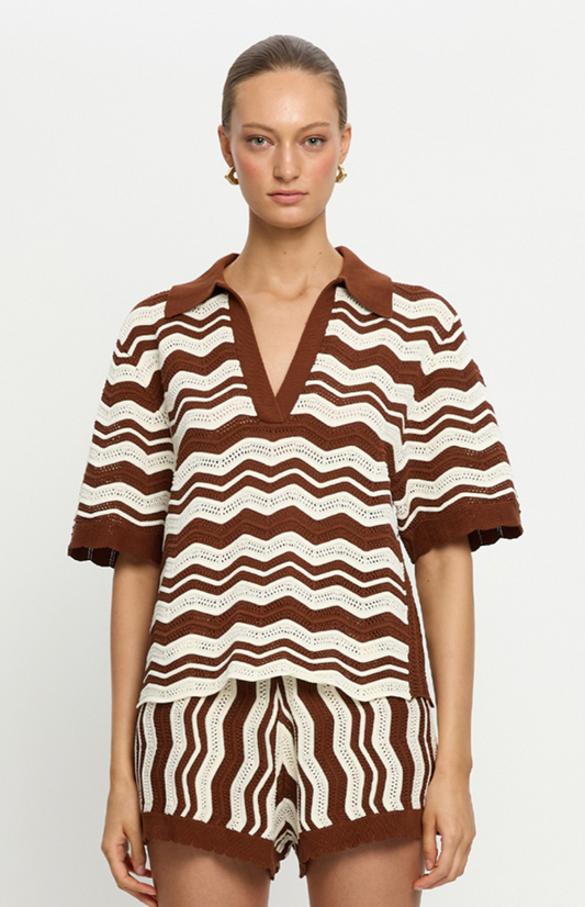 Sarah Knit Polo Top