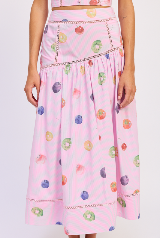 Fruit Medley Midi Skirt