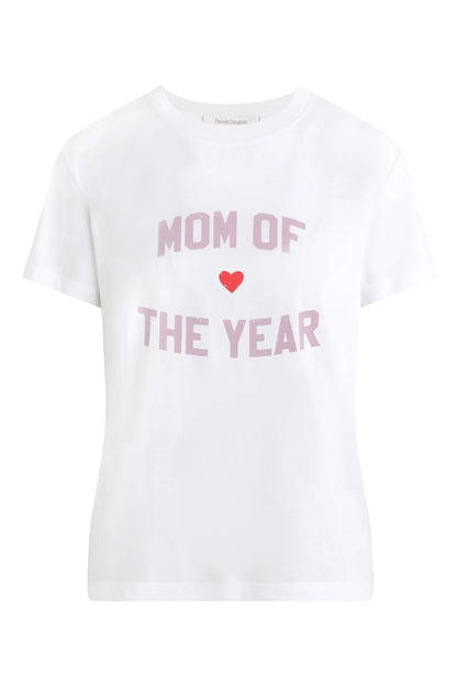 Mom of The Year Graphic T-Shirt in White with Wisteria