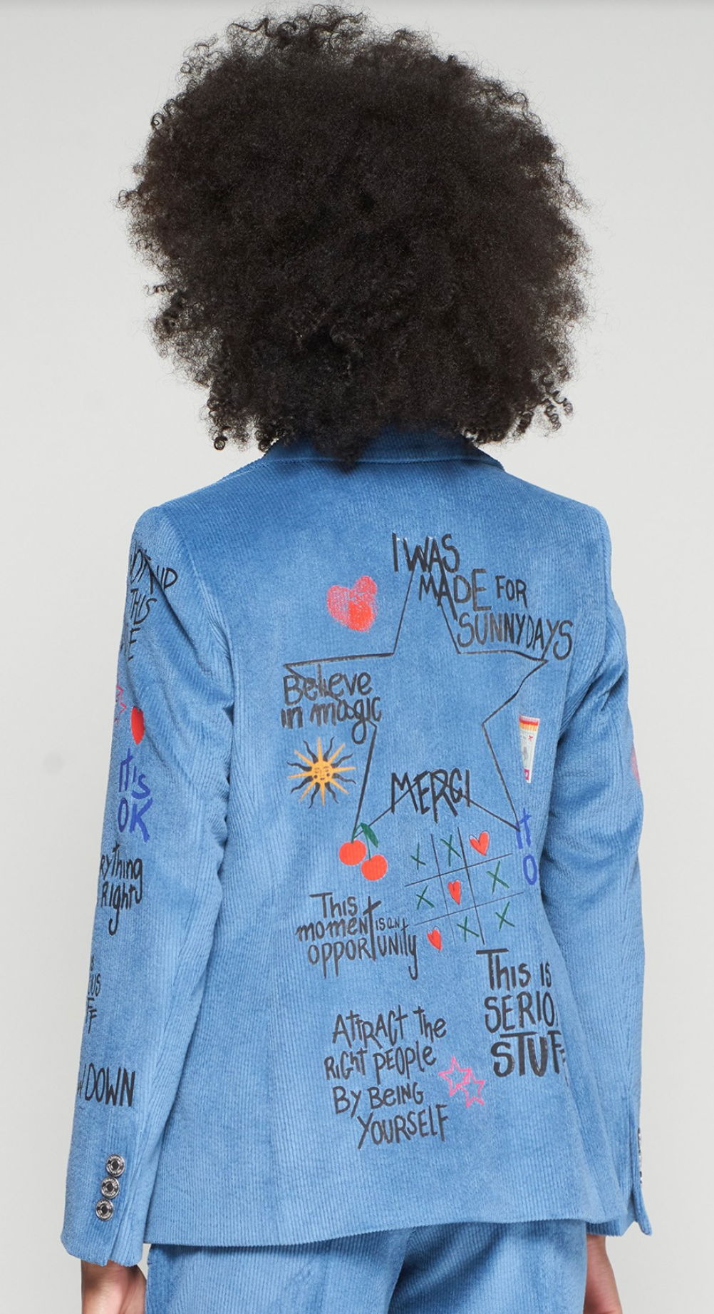 Jacket Helen Graffiti Pana Azulado