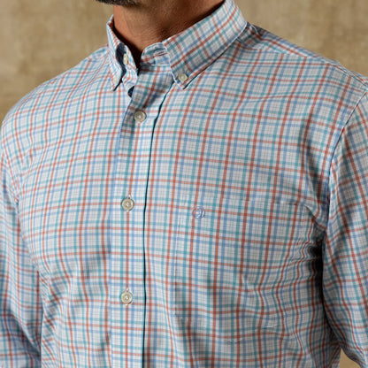 Performance Poplin Sport Shirt in Rosewood