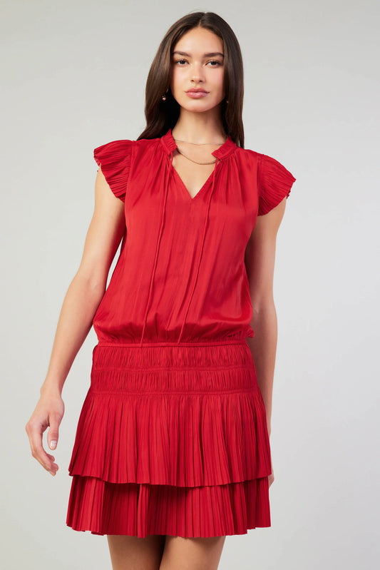 Zoey Pleat Mini Dress