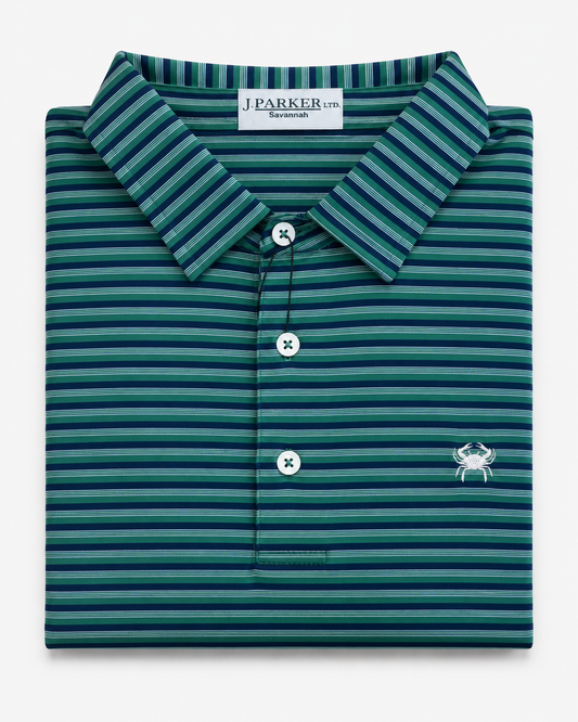 The Spirulina Stripe Performance Polo