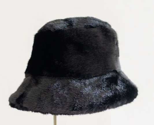 Black Faux Fur Hat