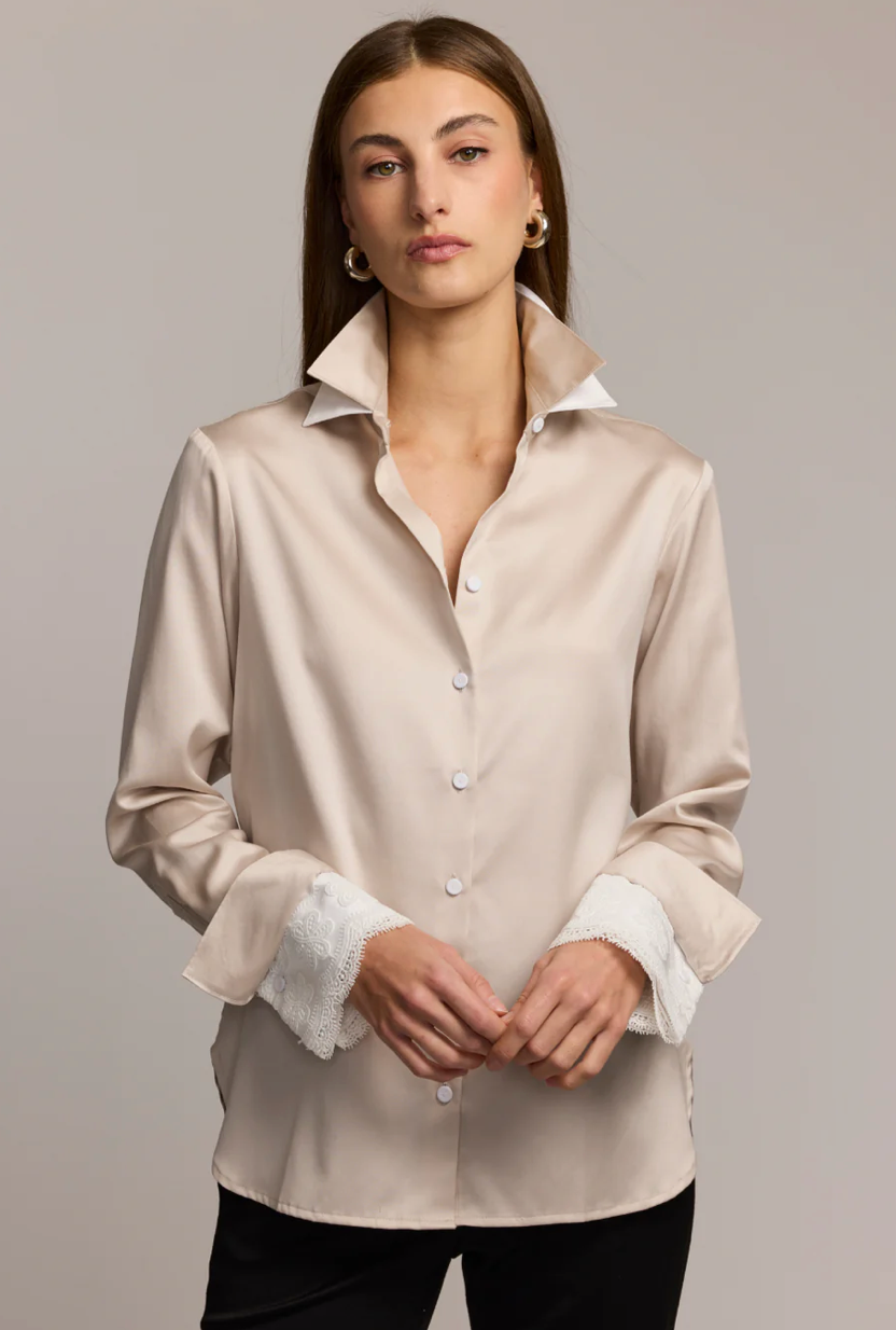 Margot Long Sleeve Satin Shirt
