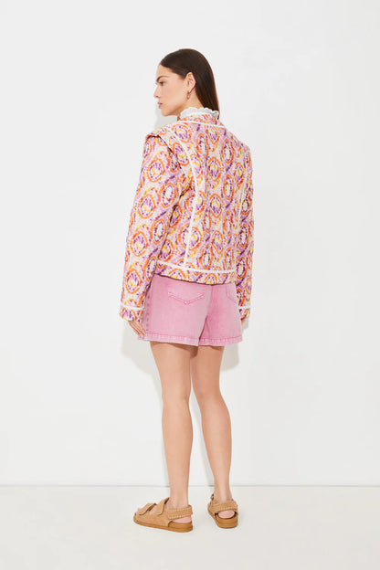 Suncoo Short Arabesque Print Jacket