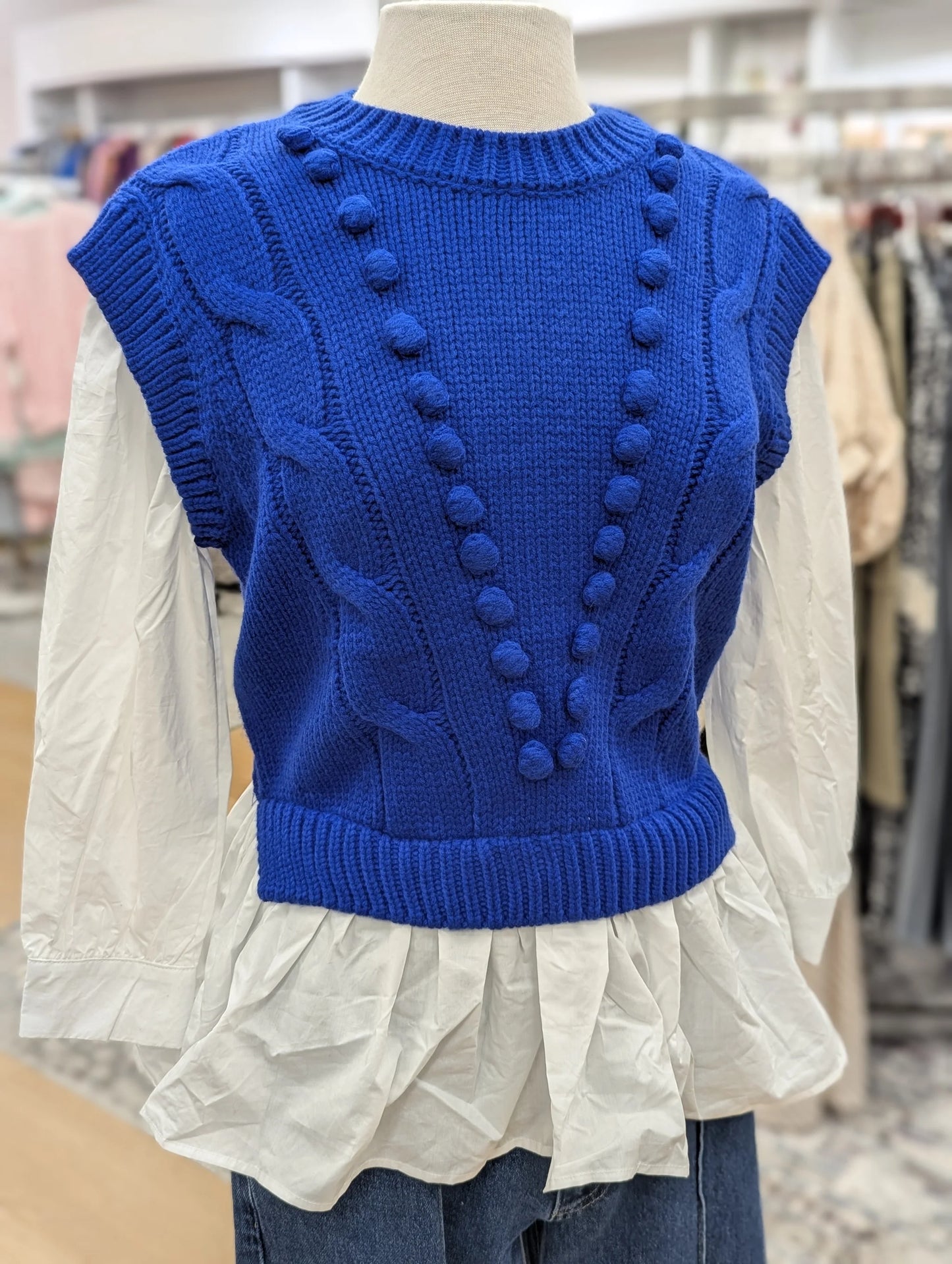 Mixed Media Cable Sweater