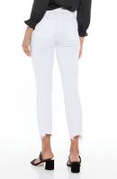 Cindy Crop Raw Hem in Crisp White