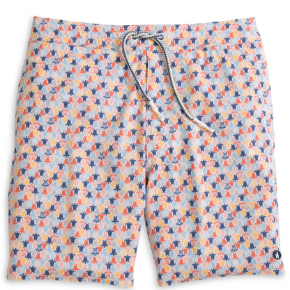 Half Elastic 7" Swim Trunks in Shelly