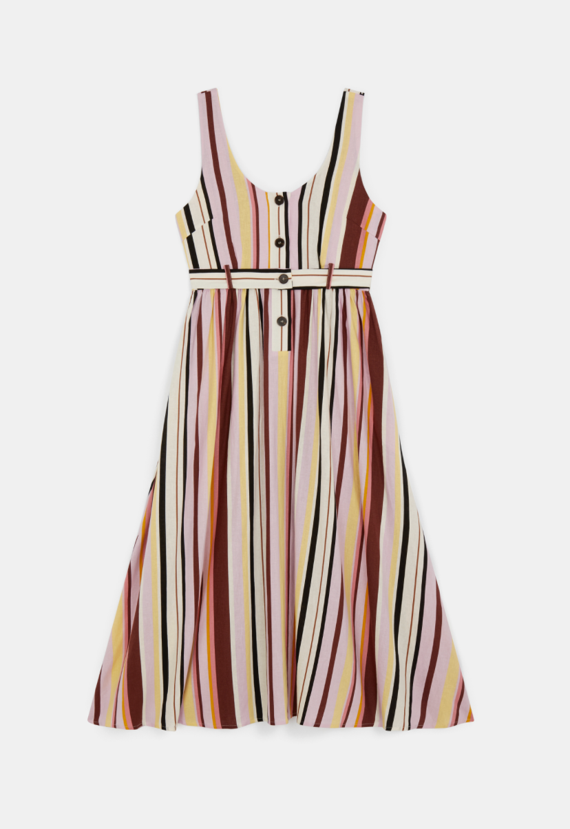 Carioca Dress in Long Flowing Stripes