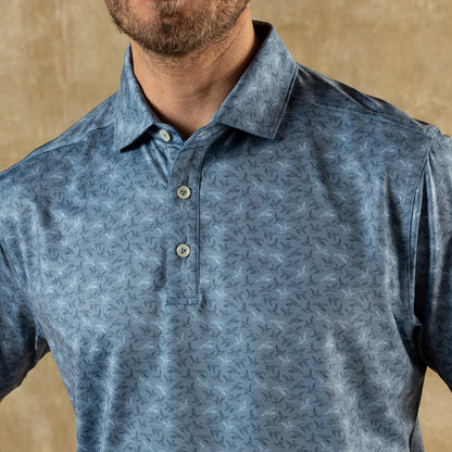 Longdrive Performance Polo in Chambray Blue