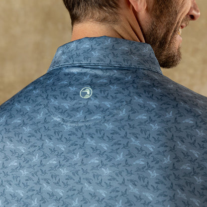 Longdrive Performance Polo in Chambray Blue