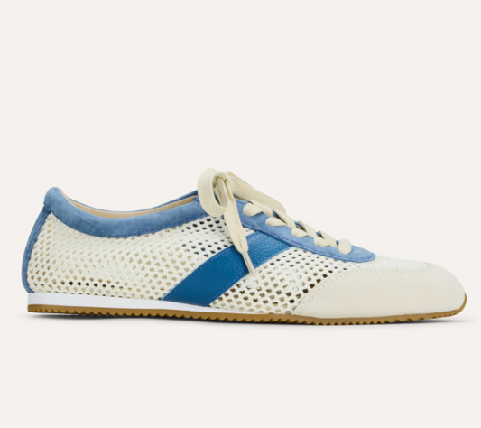 Kiah in Cream Mesh/Sky Blue Mesh Casual Sneaker
