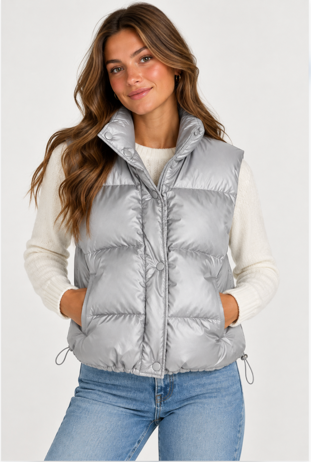 Jameson Grey Puff Vest