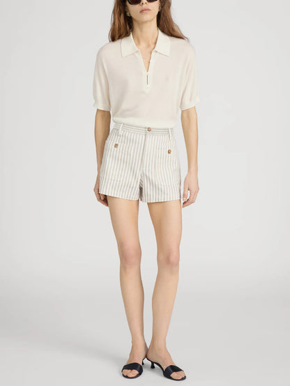 The Cruise Short in Flax Stripe