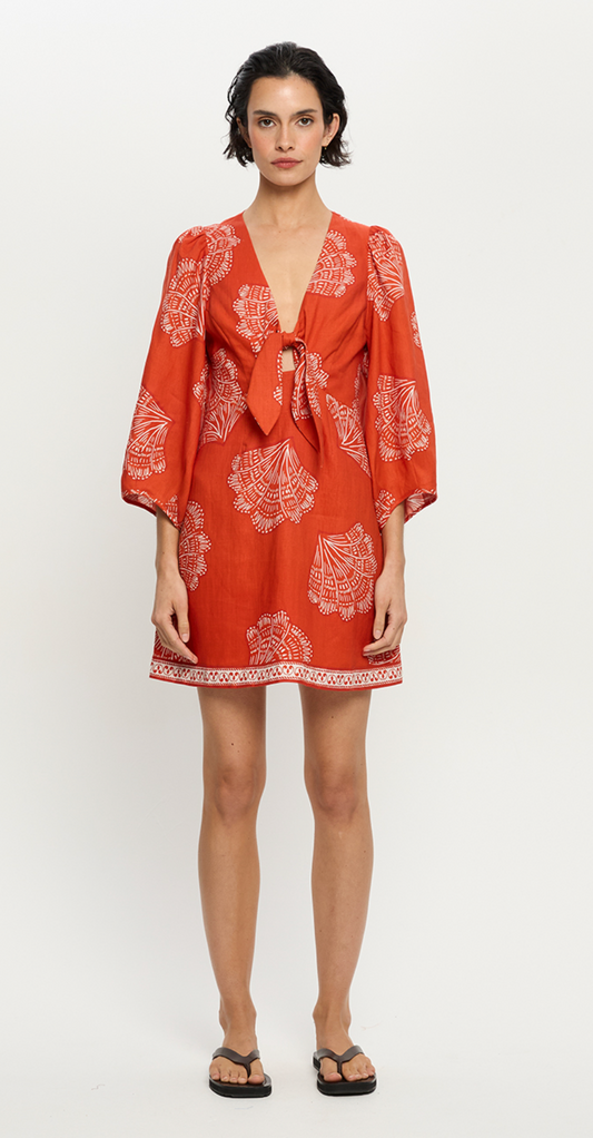 Indira Tie Front Mini Dress