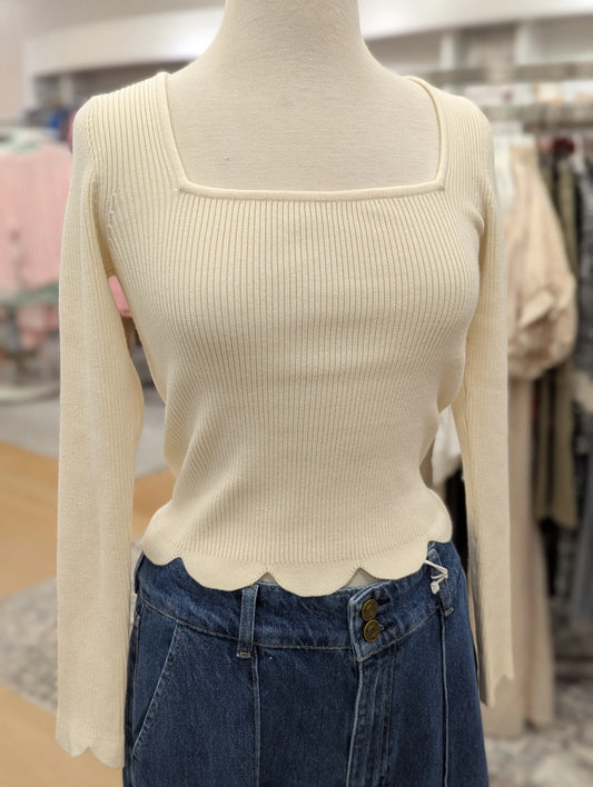 Scallop Hem Sweater