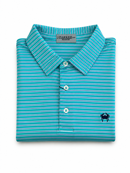 The Marsh Stripe Performance Polo