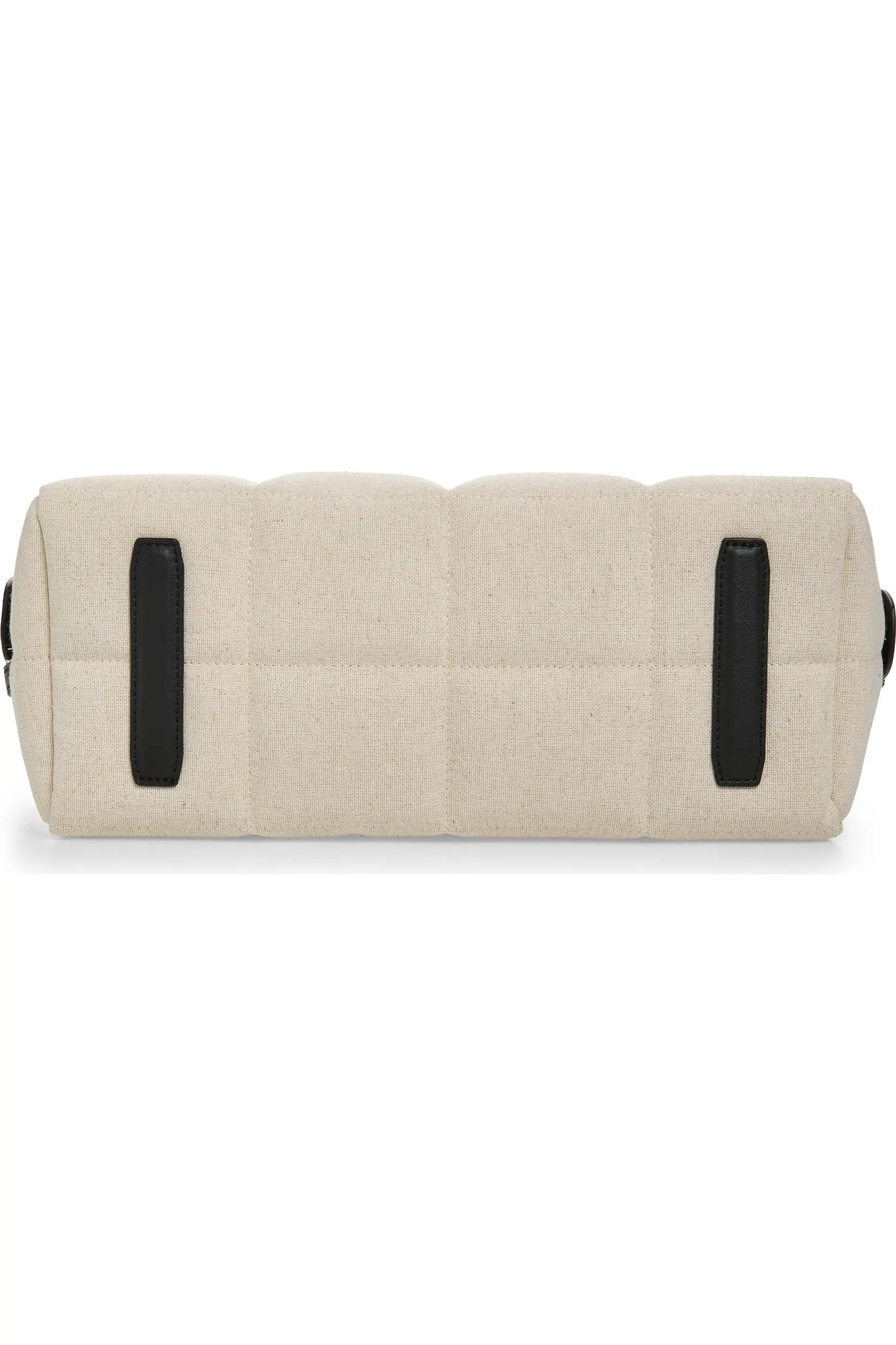 Tela Small Tote in Natural Canvas Black