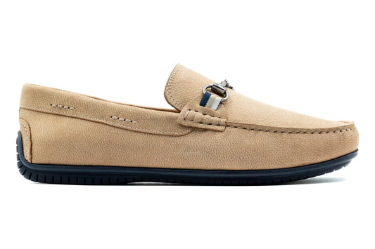 Bermuda Nubuck Horse Bit Loafers in Biscuit