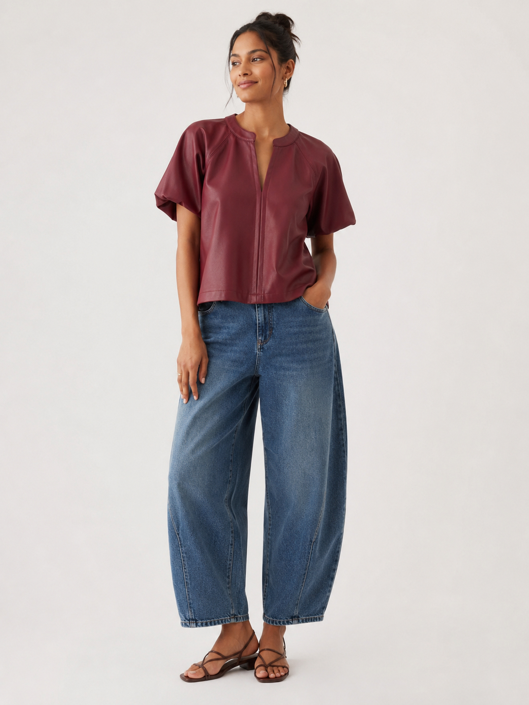 Cecila Top in Cordovan
