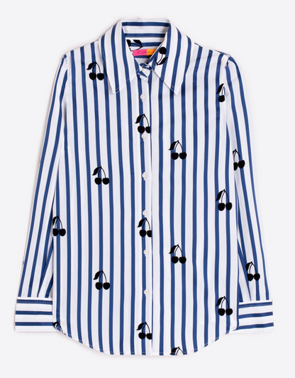 Shirt Mafalda Flocado Azul Rayas