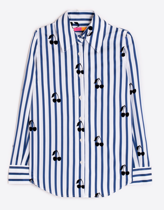 Shirt Mafalda Flocado Azul Rayas