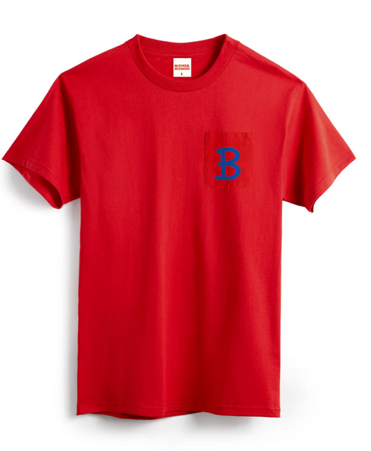 Script Pocket Tee in Tomato