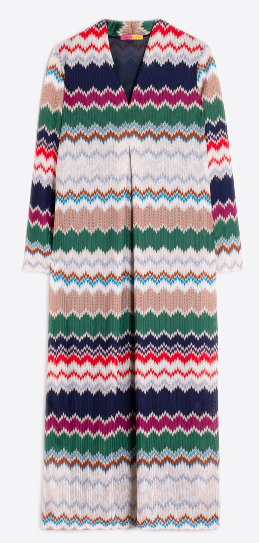 Green Herringbone Lurex Jacquard Dress