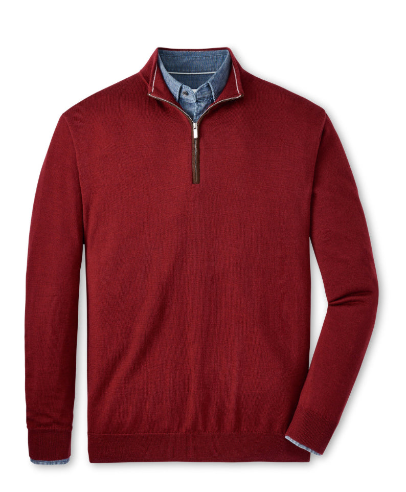 Suede Trim Quarter Zip