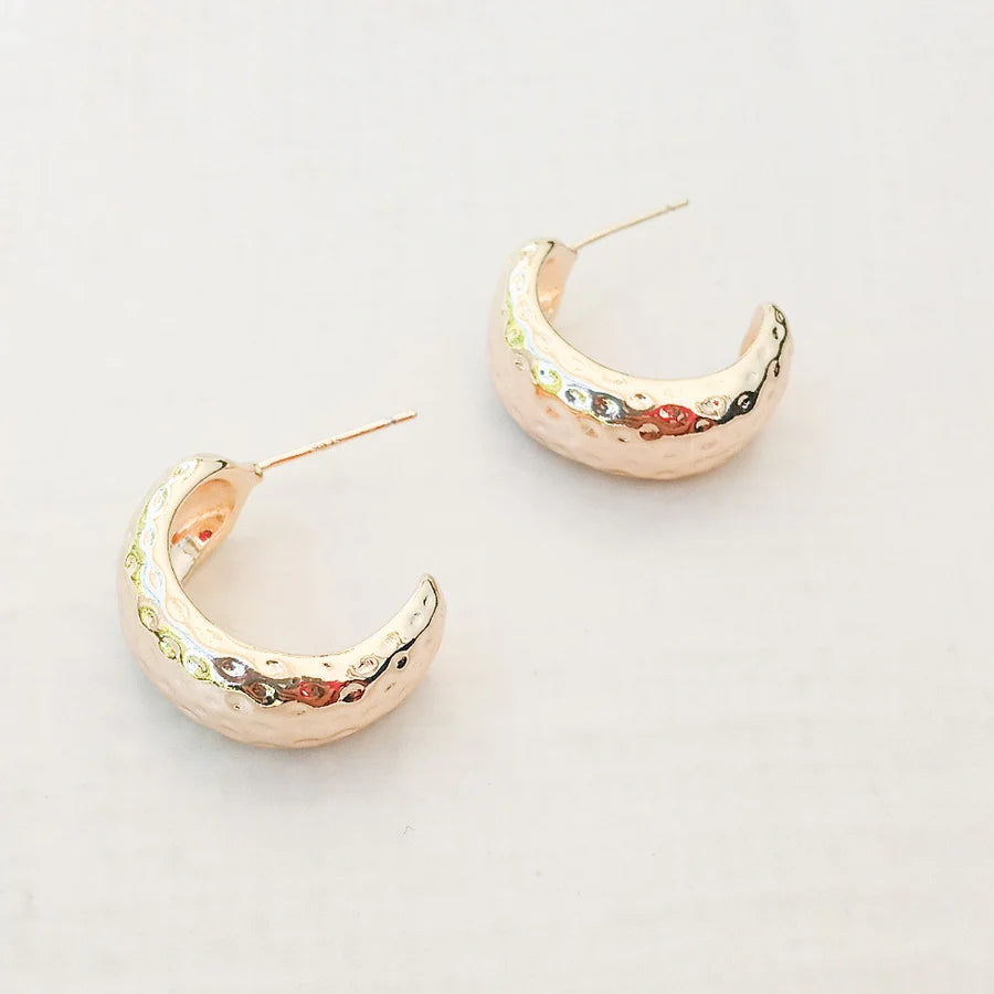 Hammered Hoop Earrings