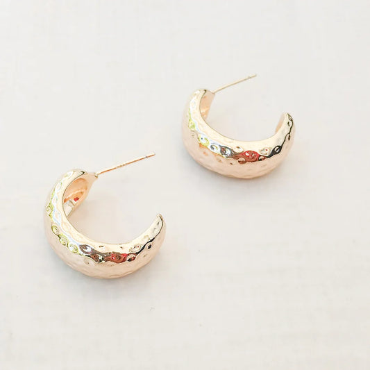 Hammered Hoop Earrings