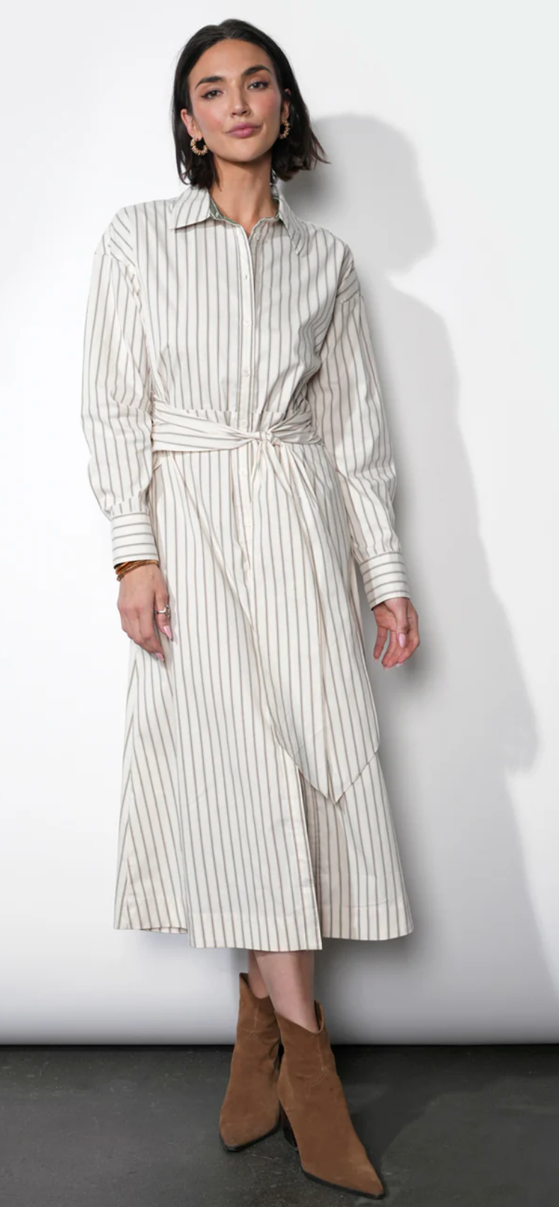 Cosette Open Back Shirt Dress