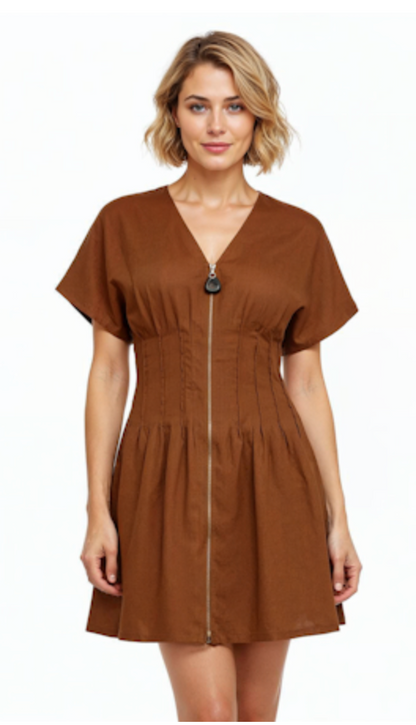 Chanelle Dress in Brown