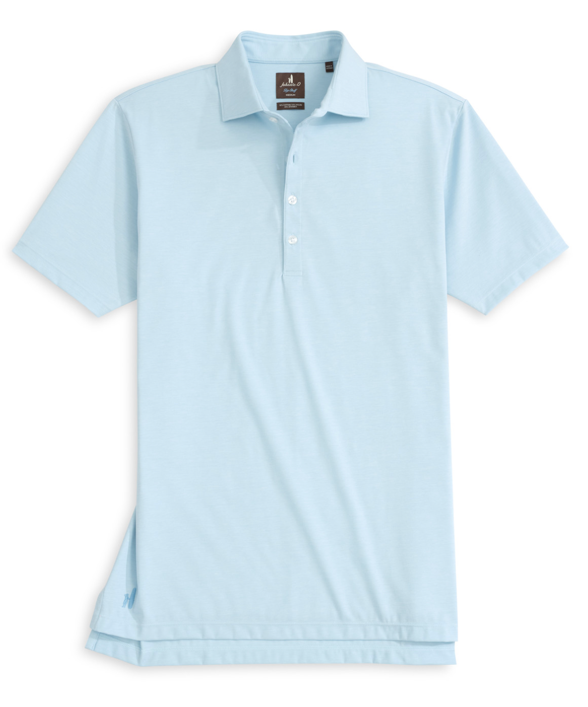 Fine Pique Knit 4-Button Polo-Elba Solid