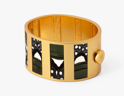 Sage Striped Hinge Cuff