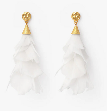 Jane Dangling Feather Earrings
