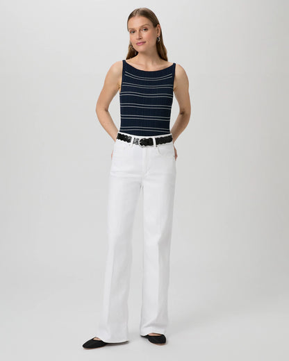 Sasha 32 Inch Wide Leg Jean in Crisp White