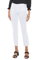 Cindy Crop Raw Hem in Crisp White