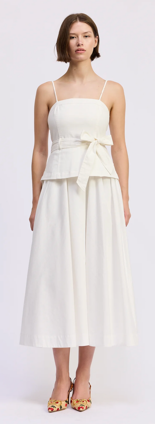 Samantha Mixed Media Midi Dress