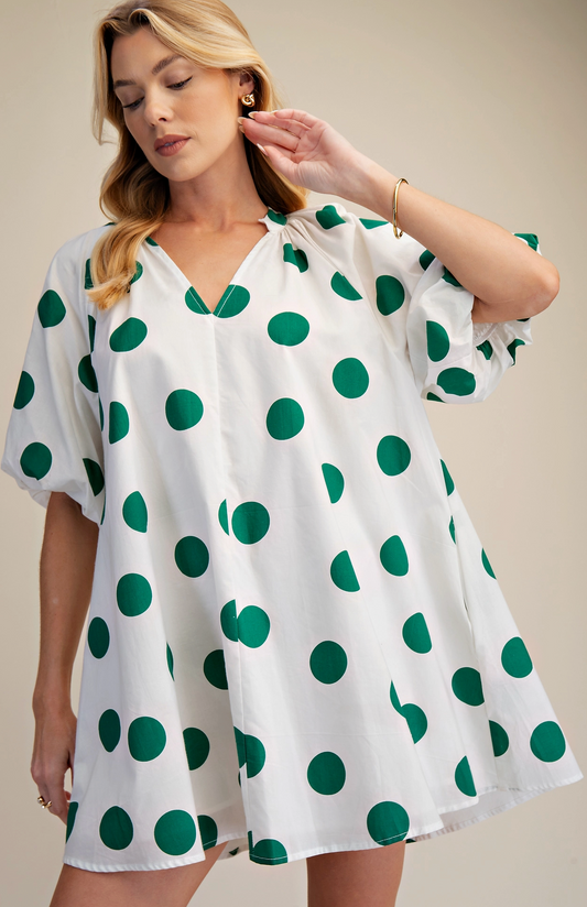 Pinch Me Puff-Sleeve Mini Dress