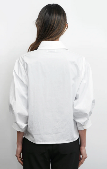 Thea Oversized Lantern Sleeve Button Down Shirt