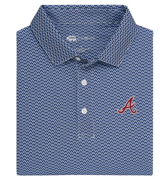 Braves Script A Outline Home Team Printed Polo